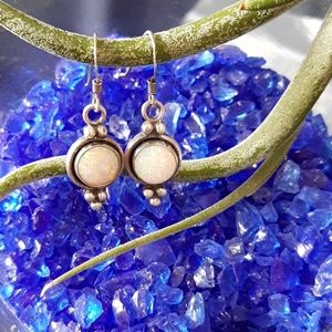 1.25" Sterling Silver Opal Earrings